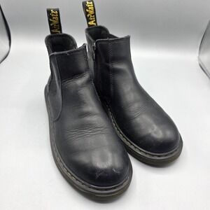 Dr Martens Chelsea Boots Womens 5 Black Leather Ankle Booties Zipper 2976 J